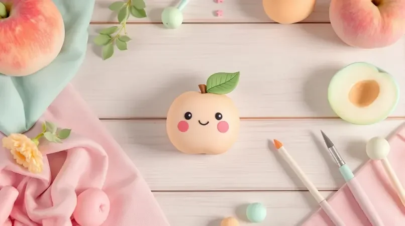 手作黏土教程：捏一只可爱的桃子小摆件 - 草民影院手工创意内容封面